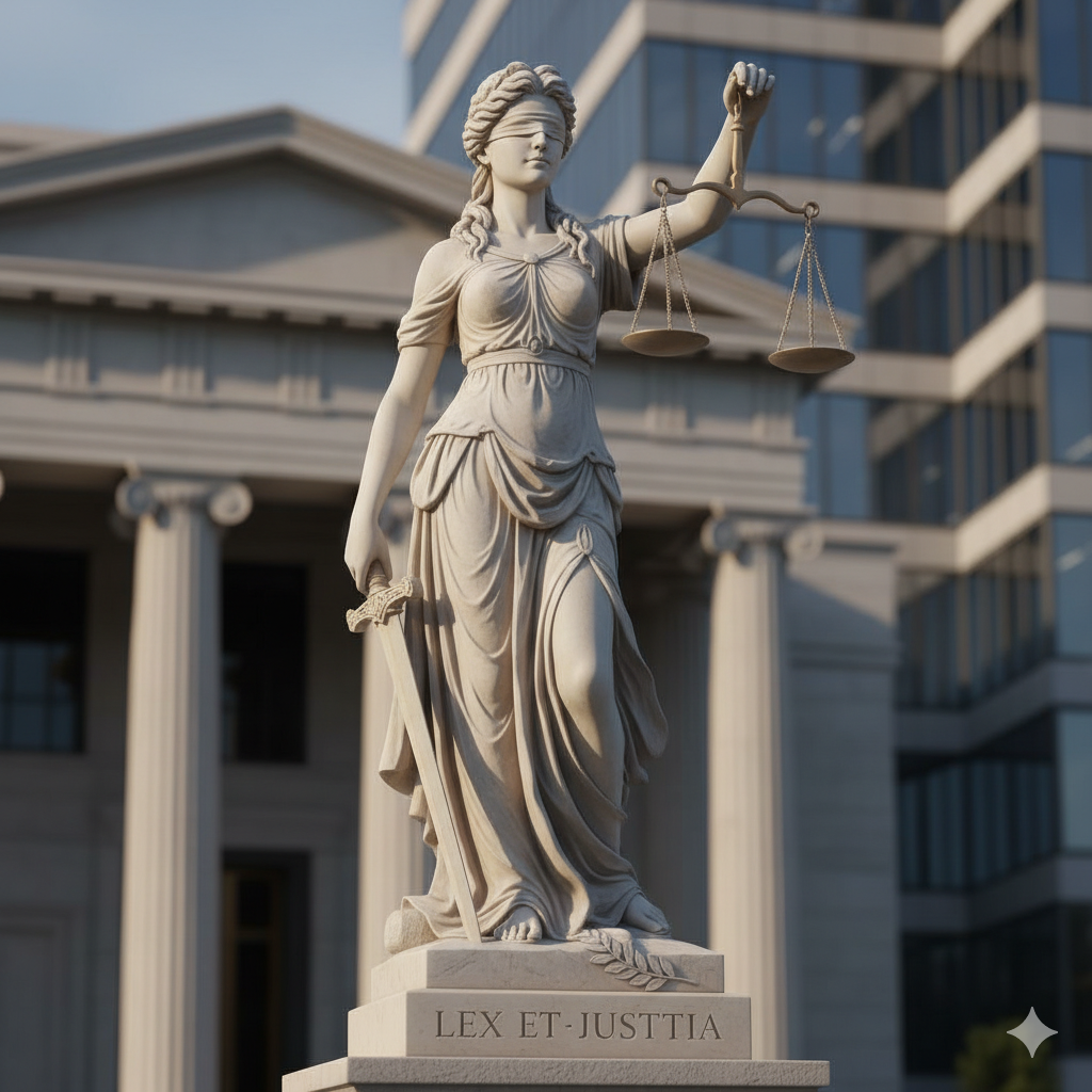 Gerechtigkeit symbolisiert duch die Justizia